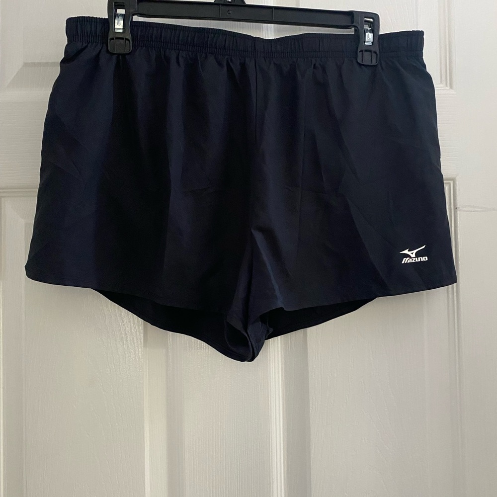 Mizuno mens Black and yellow Athletic running Shorts, medium